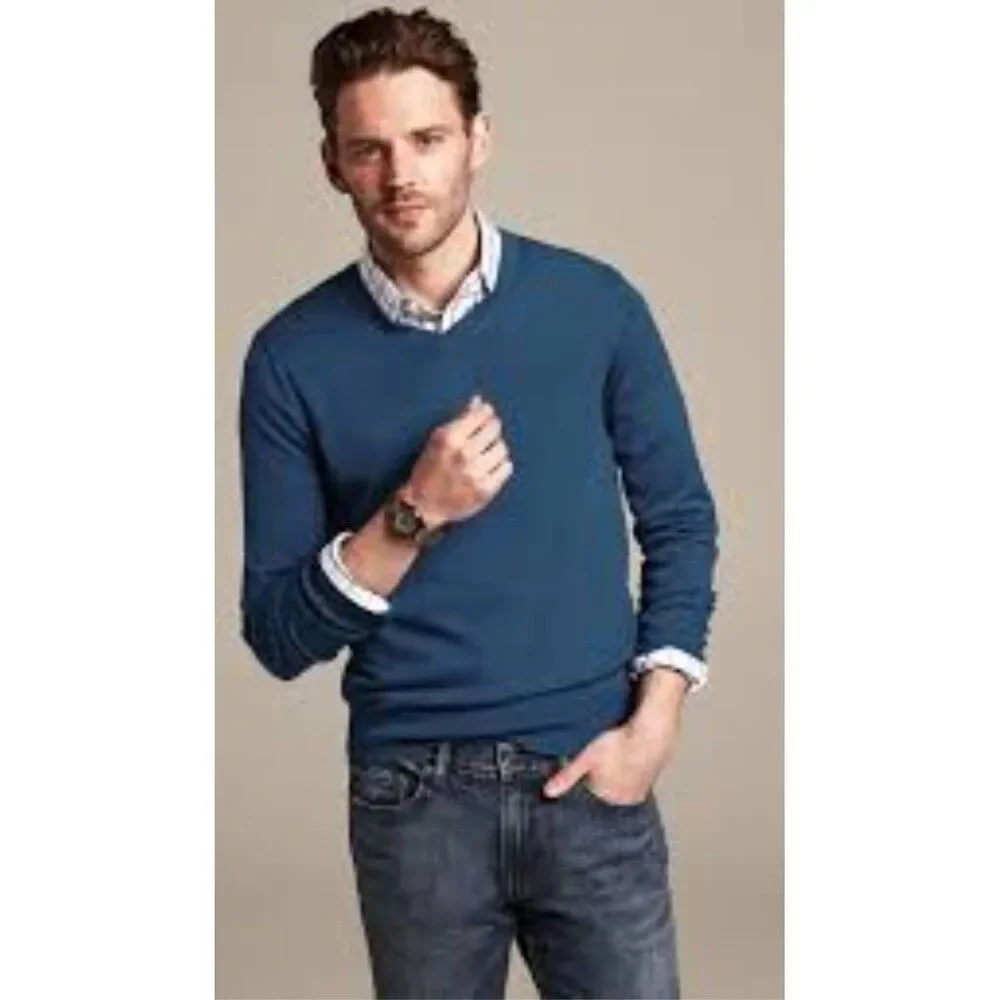 Silk Blend Banana Republic Men's V-neck Sweater Size L Academia